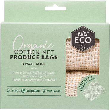 Ever Eco - Produce Bag Cotton Net 4 Pack Large