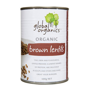 Global Organics - Lentils Brown Organic (canned) 400g