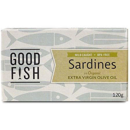Good Fish - Sardines Wild Fillets in Extra Virgin Org Olive Oil (canned) 120g