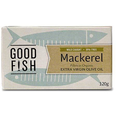 Good Fish - Mackerel Wild Fillets in Extra Virgin Org Olive Oil (canned) 120g