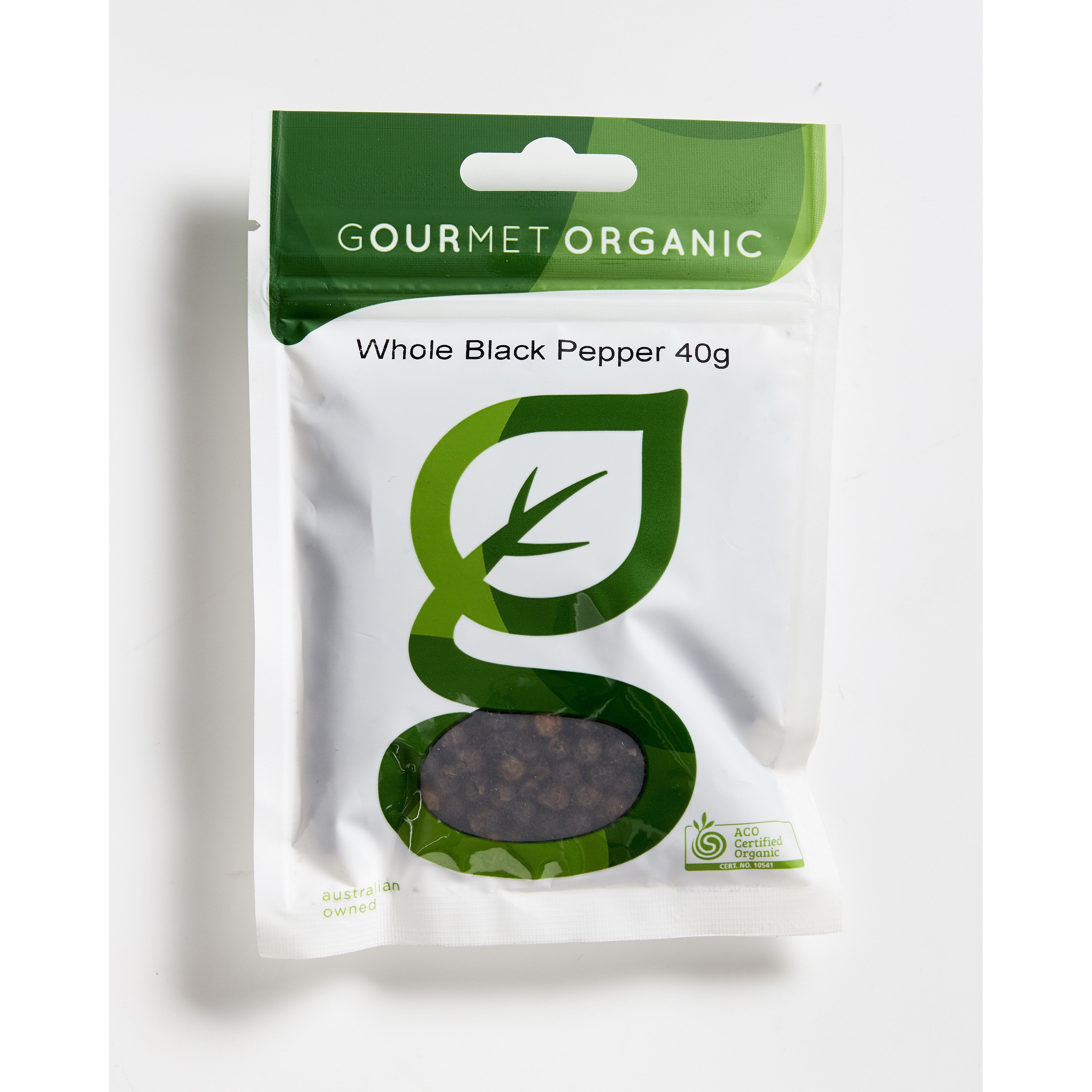 Gourmet Organic - Pepper Black Whole Organic 40g