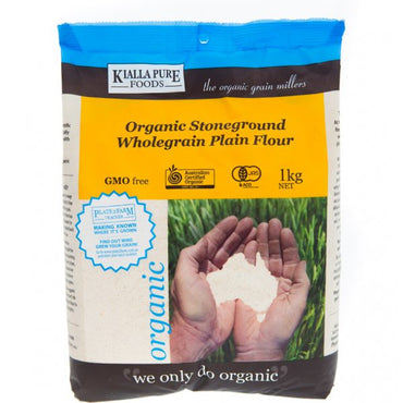 Kialla Pure Foods - Flour W/Grain Plain Stoneground Organic 1kg